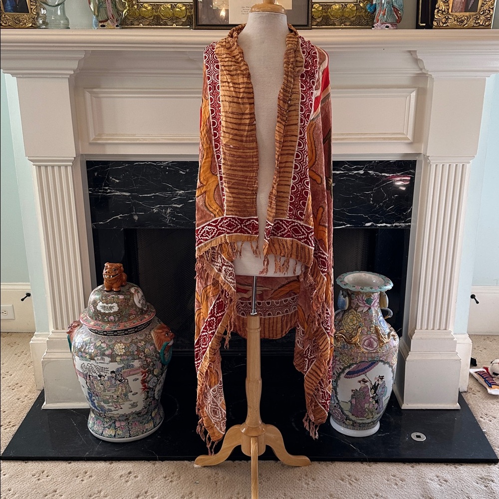 Bohemian Red, Gold & Brown “Aquarius” Pareo - Picture 4 of 5